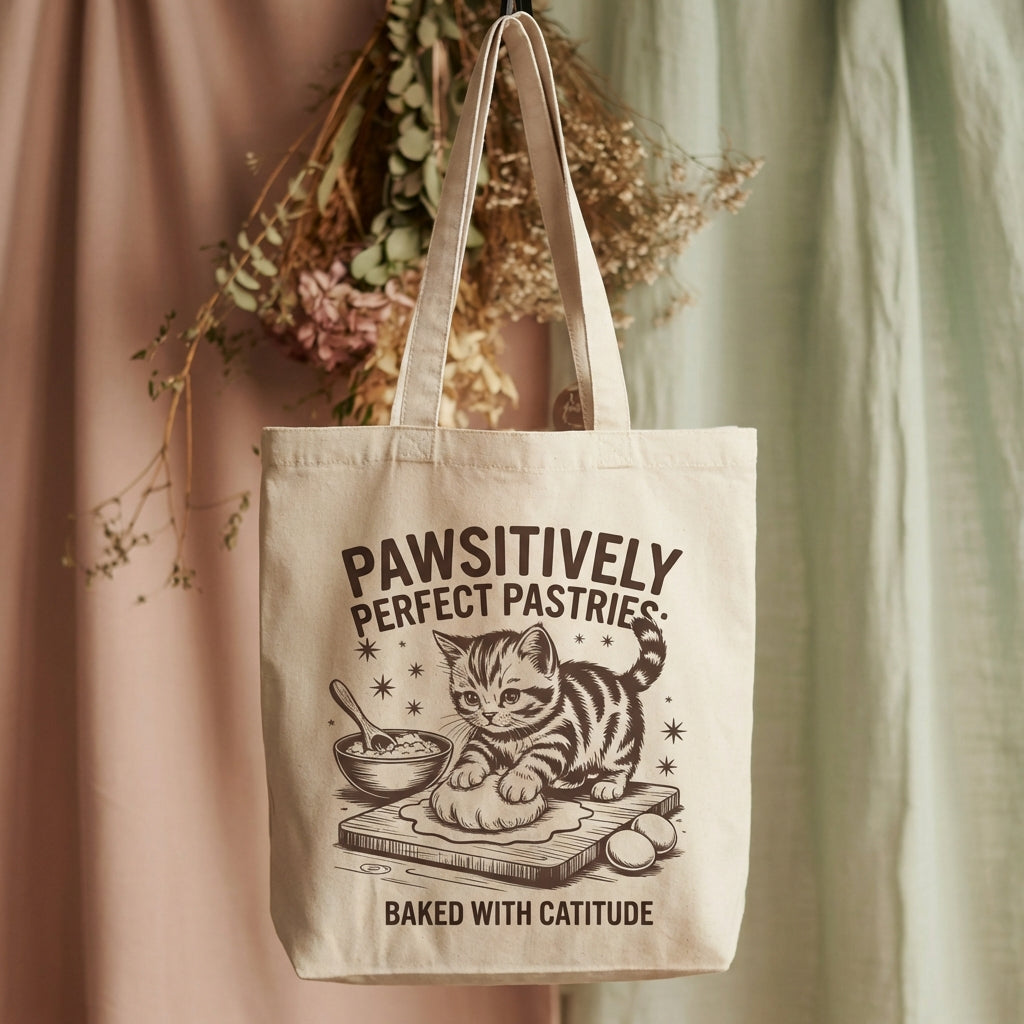 Whiskers & Whisk Catitude for Bakers Canvas Tote Bag