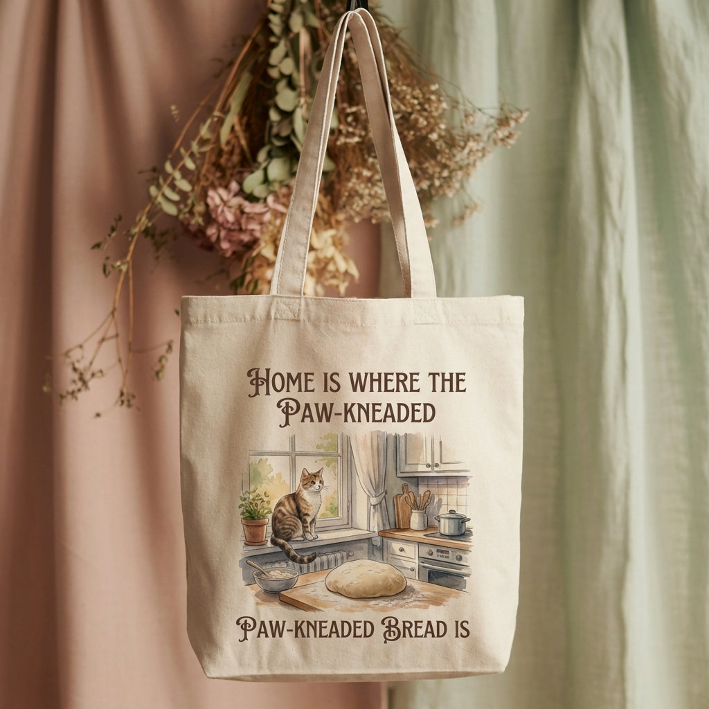 Home & Hearth Harmony Cat Lover's Canvas Tote Bag
