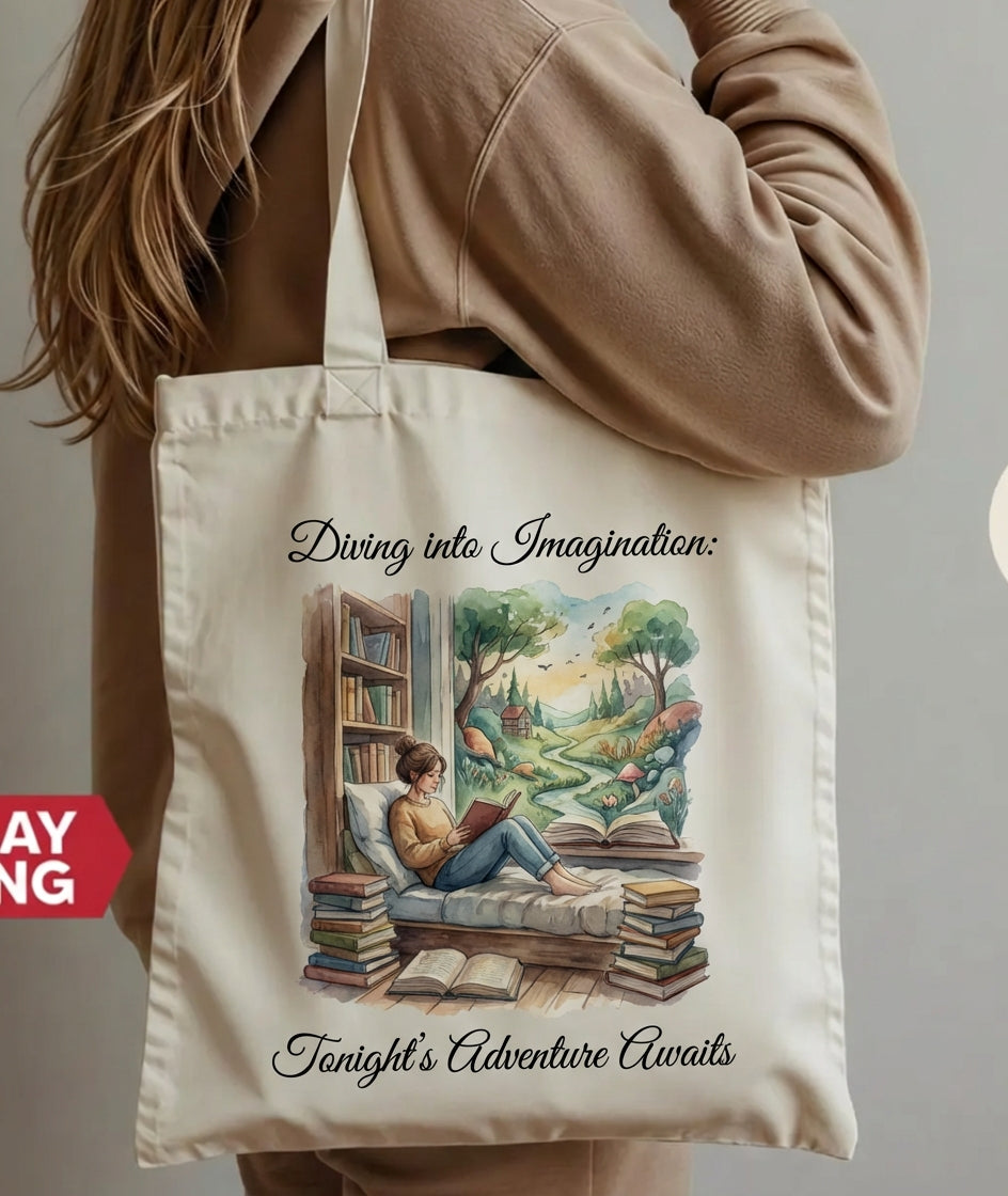 Imaginative Reading Escape Bag Canvas Tote Bag