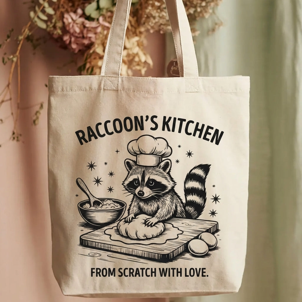Culinary Mischief Raccoon for Chefs Canvas Tote Bag