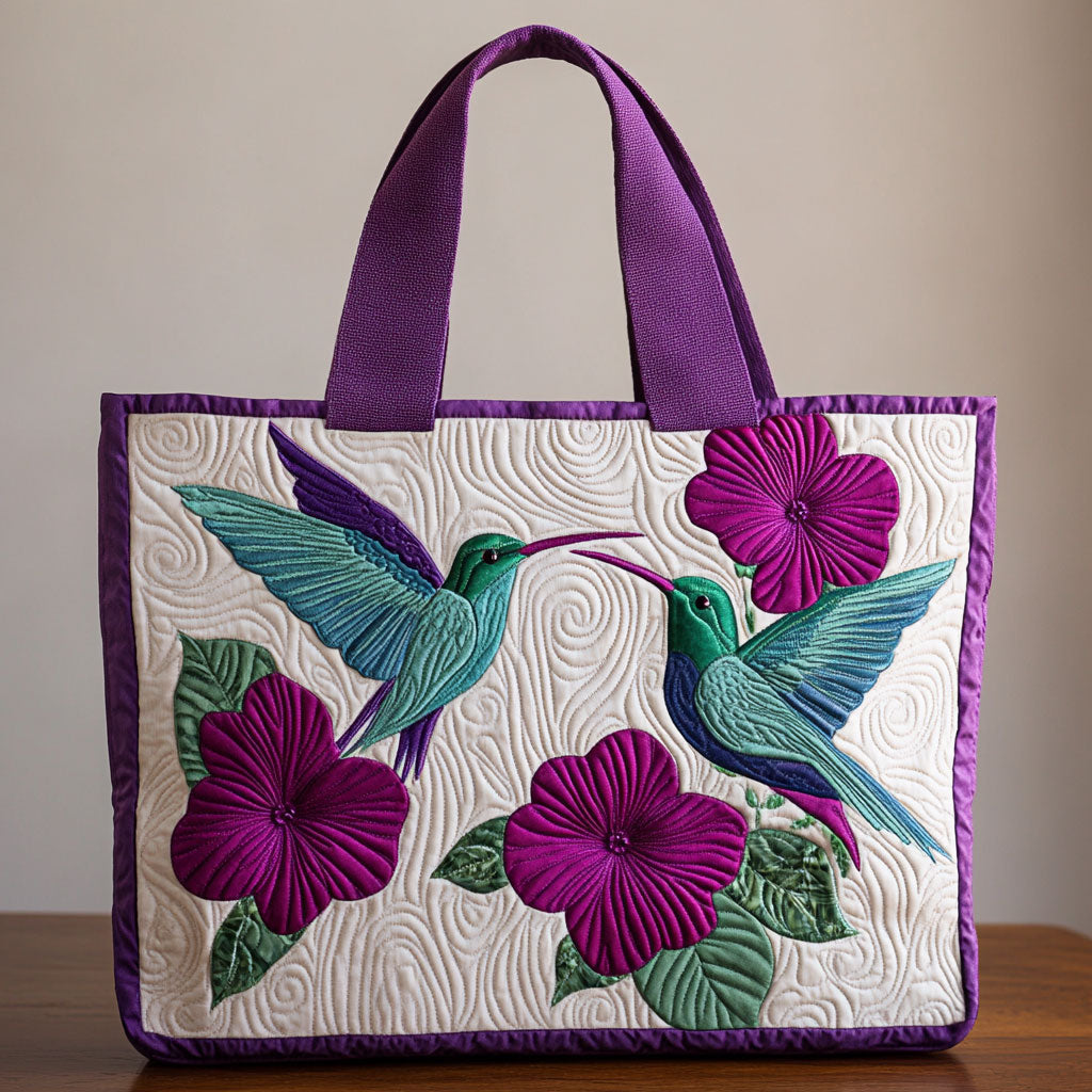 Blooming Wings Quilted Tote Bag Animal print