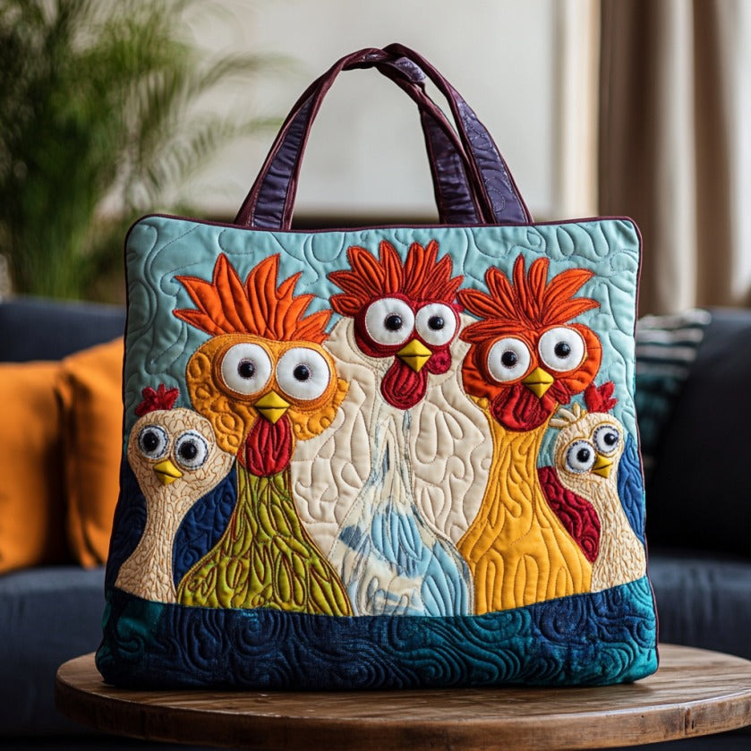Clucky Fun XR3009005CL Quilted Tote Bag Animal print