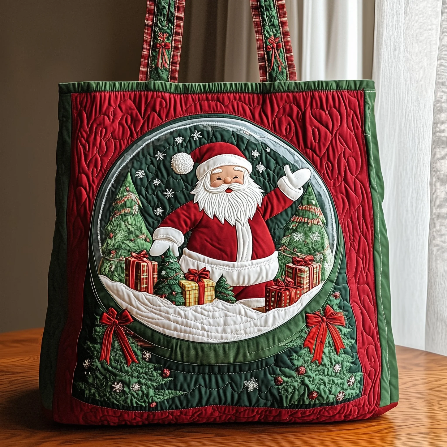 Santa Claus Wishing Version Quilted Handbag Christmas bag