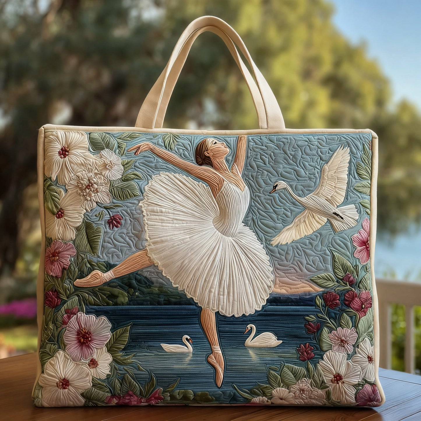 Ballet Goddess and Swan Series Quilted Handbag Animal print