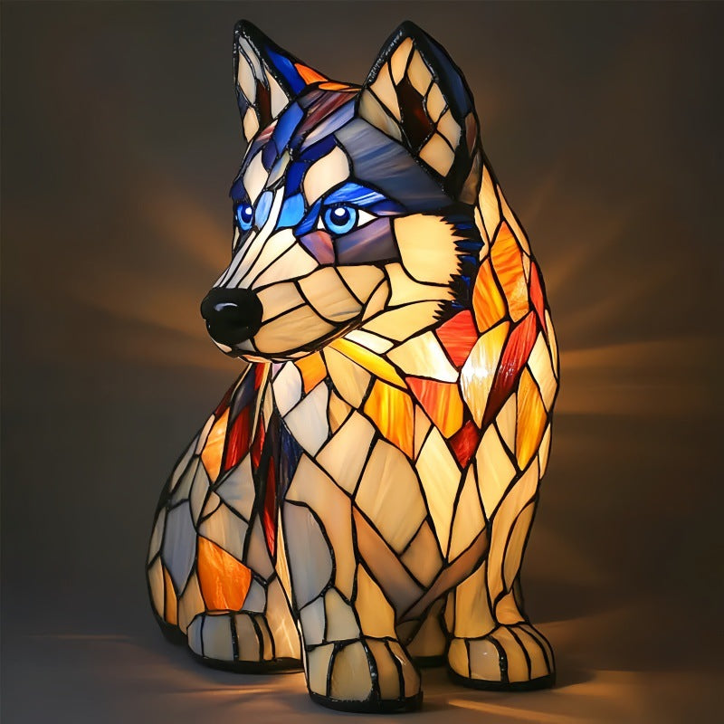 Arctic Husky Resin Art Lamp