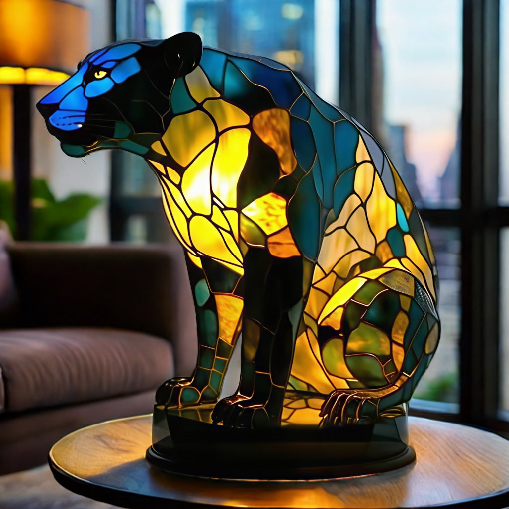 Jaguar Resin Art Lamp