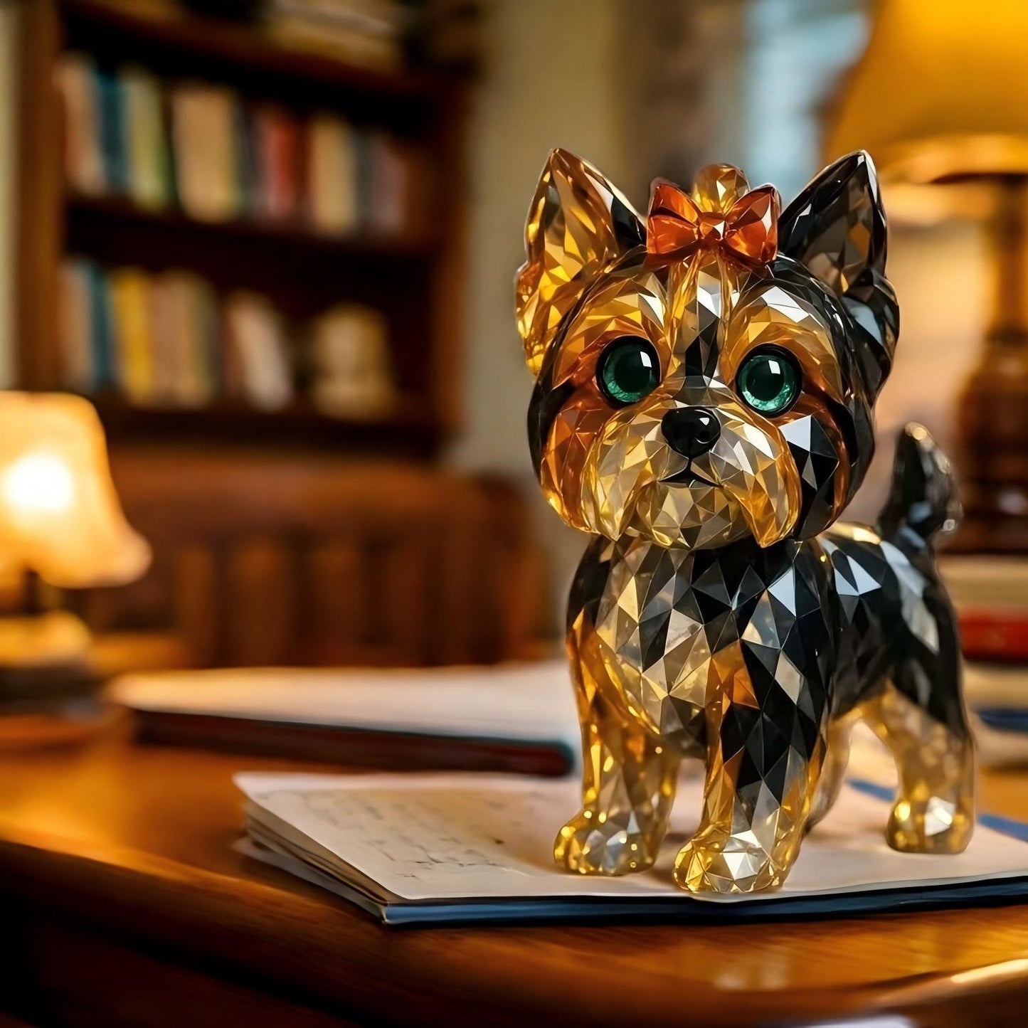 Yorkshire Terrier Crystal Art Figurine