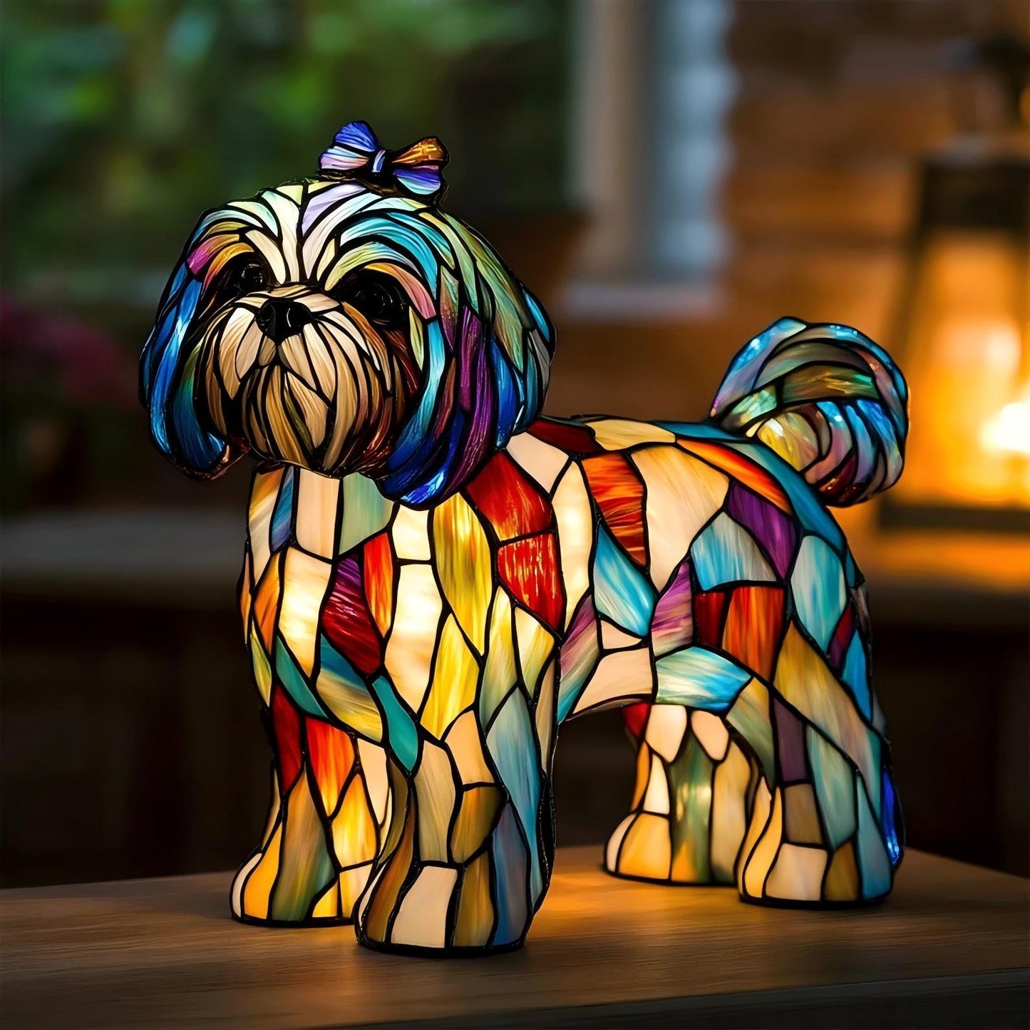 Shih Tzu Resin Art Lamp