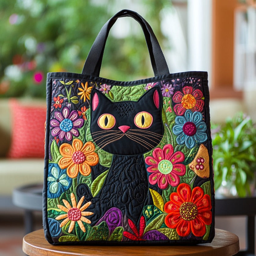 Adorable Black Cat XR2709009CL Quilted Tote Bag Animal print