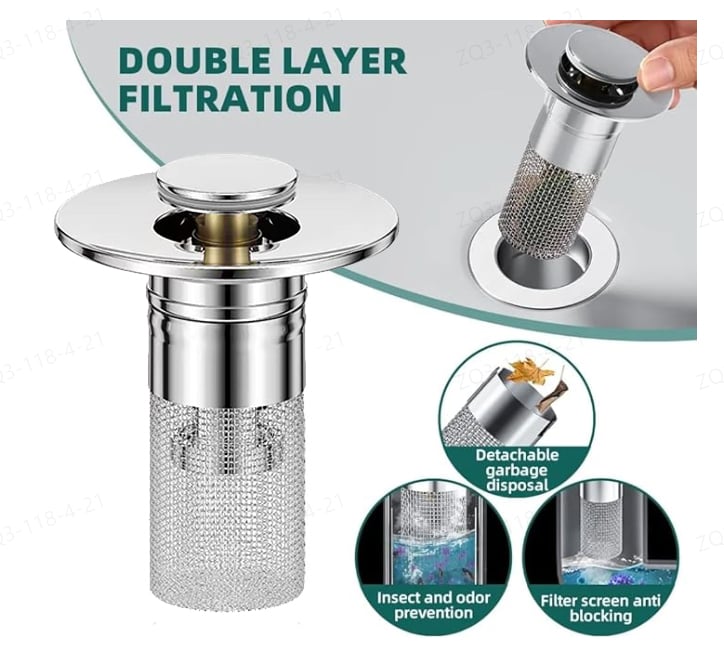 Universal 2-in-1 Bathroom/Kitchen Sink Stopper 2