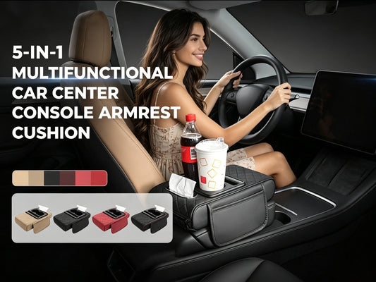 Multifunctional PU Leather Car Armrest Box Mat 1