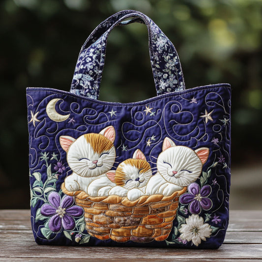 Midnight Basket CP2509034CL Quilted Tote Bag  Animal print