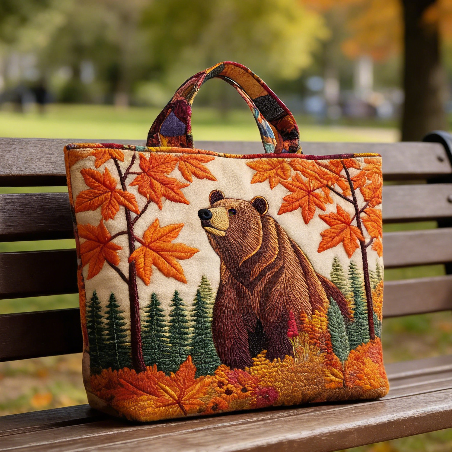 Bear & Maple Quilted Tote Bag