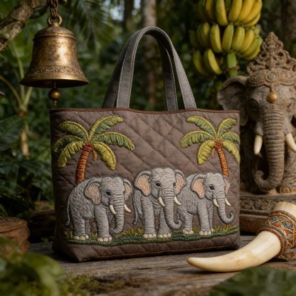 Tropical Exotic Embroidery Canvas Tote Bag