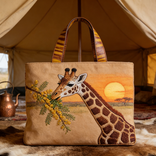 Savannah Giraffe Quilted Tote Bag