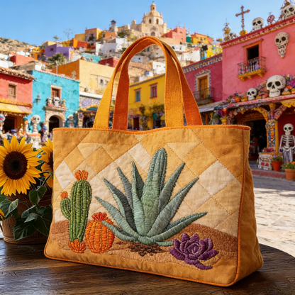 Desert Bloom Quilted Tote Bag