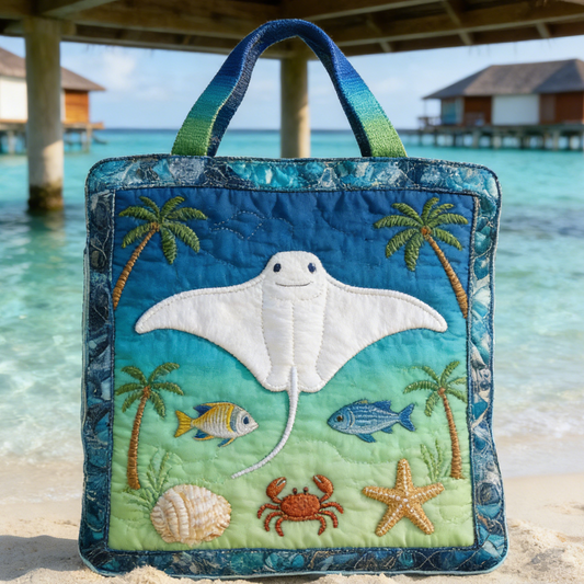 Island Marine Quilted Tote Bag
