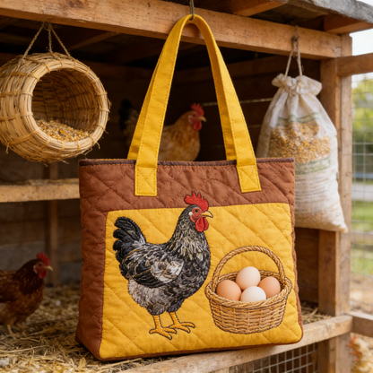 Rural Charm Embroidery Tote Bag