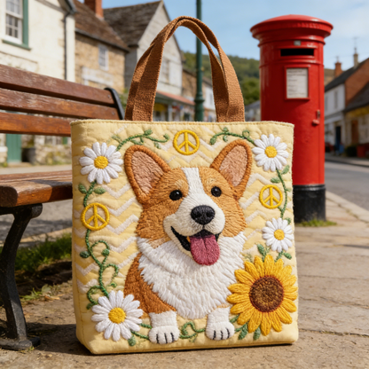 Village Pet Embroidery Canvas Tote Bag