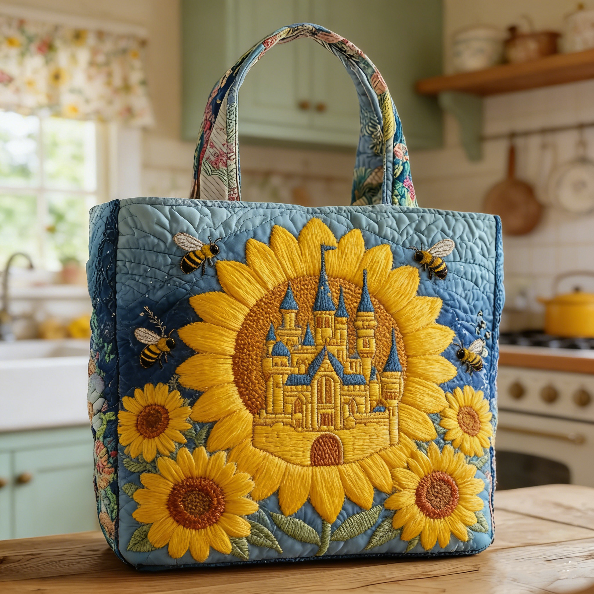 Sunflower Castle Quilted Tote Bag QL51400