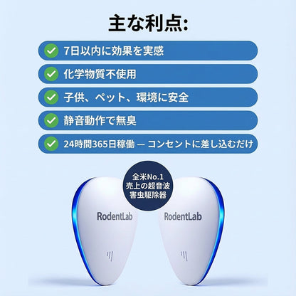 RodentLab™ 2026最新アップグレード害虫リペラー【3台買うと3台無料】