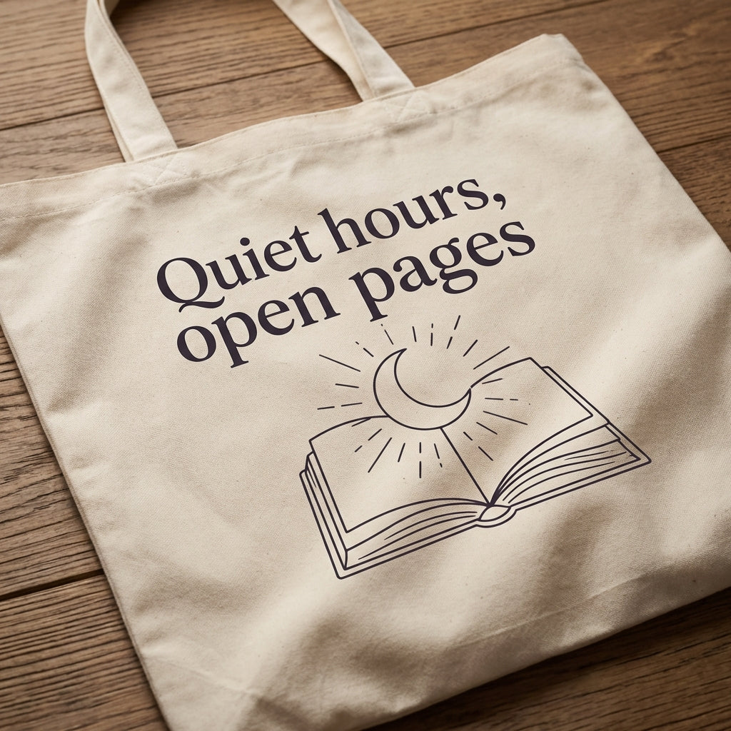 Moonlit Pages Ethereal for Quiet Readers Canvas Tote Bag