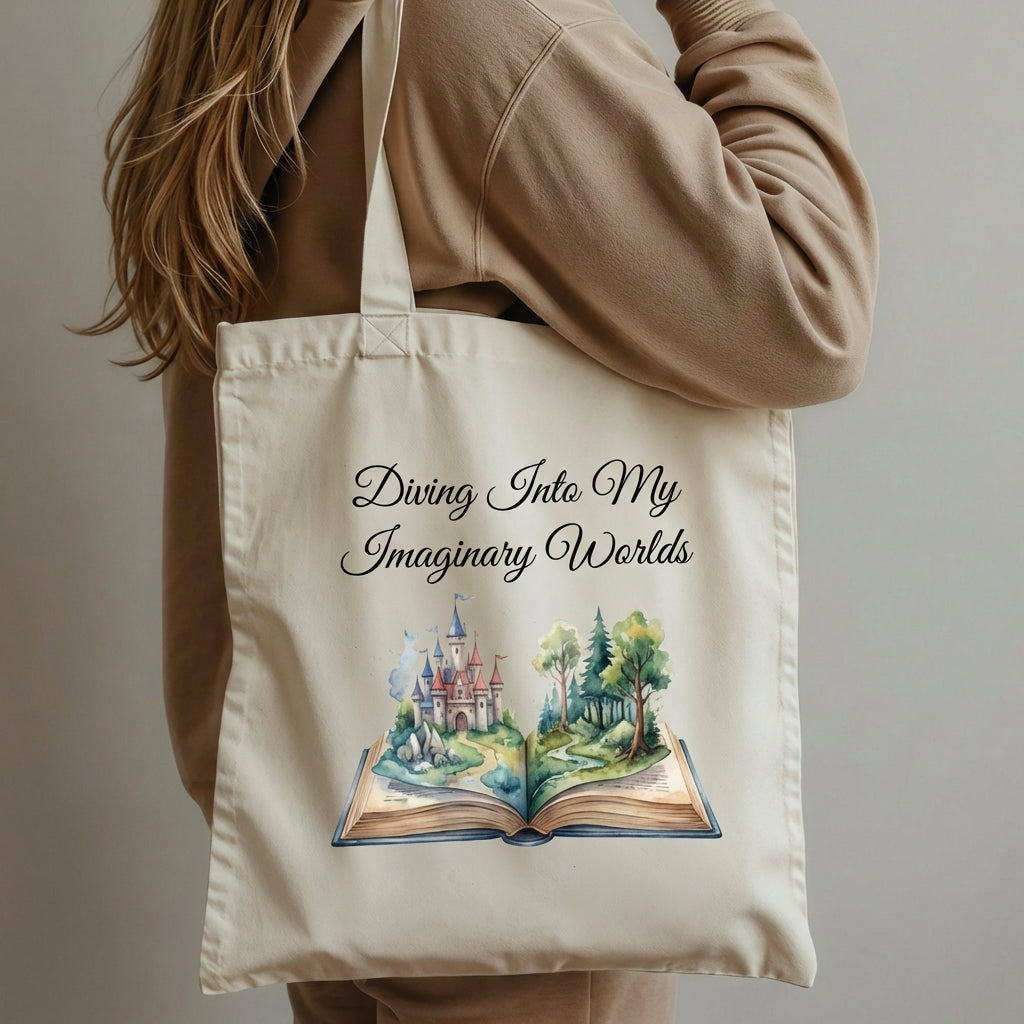 Dive Into Magic Dreamy Book Lover Bag Canvas Tote Bag