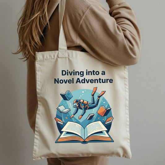 Dive Into Stories for Book Lovers Canvas Tote Bag