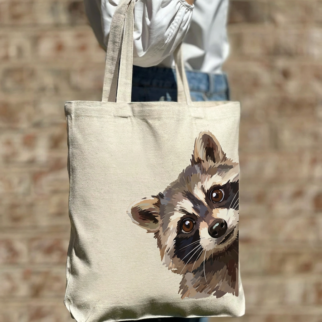 Peek a Boo Raccoon for Wildlife Lovers Canvas Tote Bag