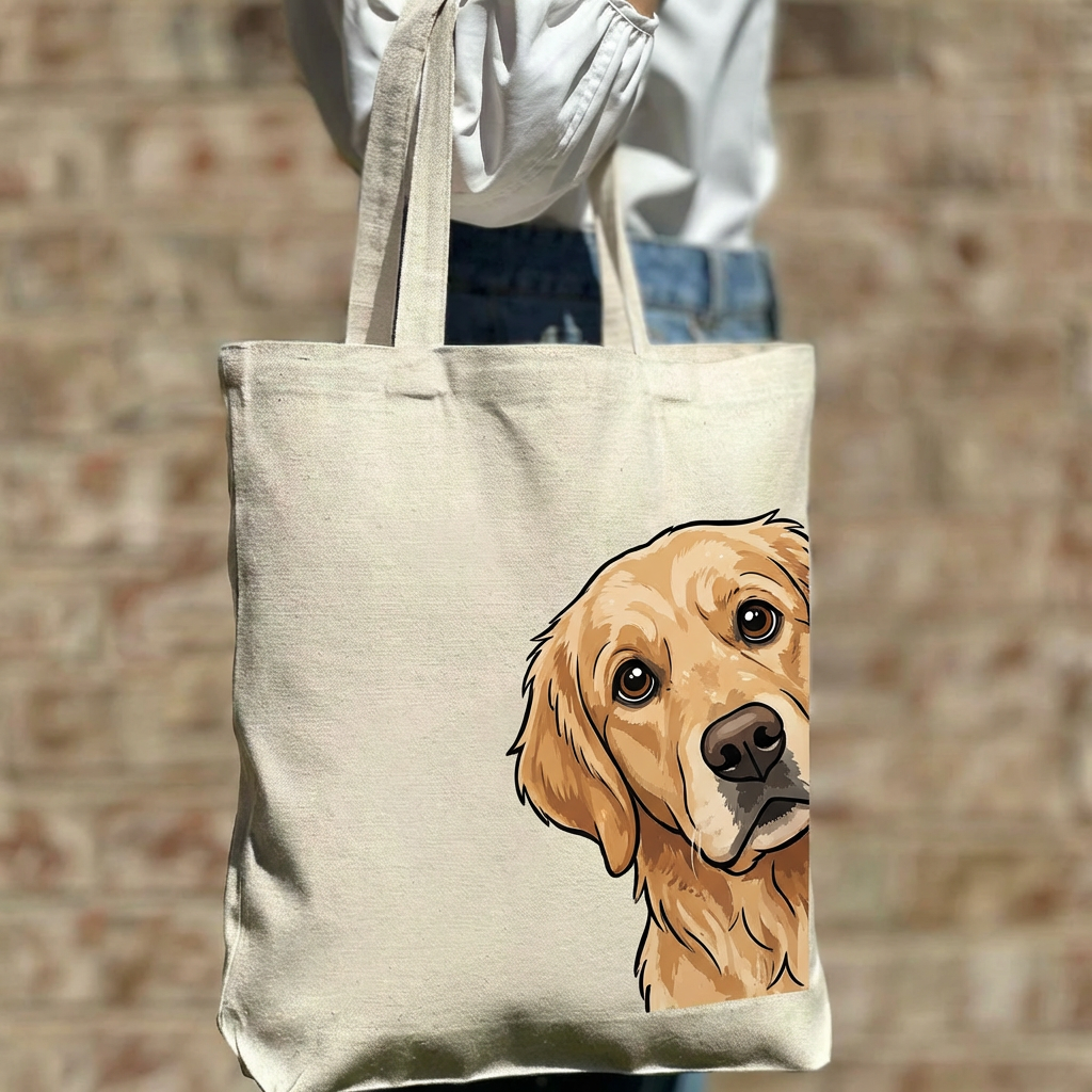 Golden Moments Playful for Dog Lovers Canvas Tote Bag