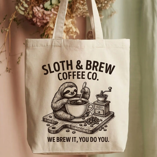 Slow Brewed Bliss Vintage Coffee Lover Canvas Tote Bag