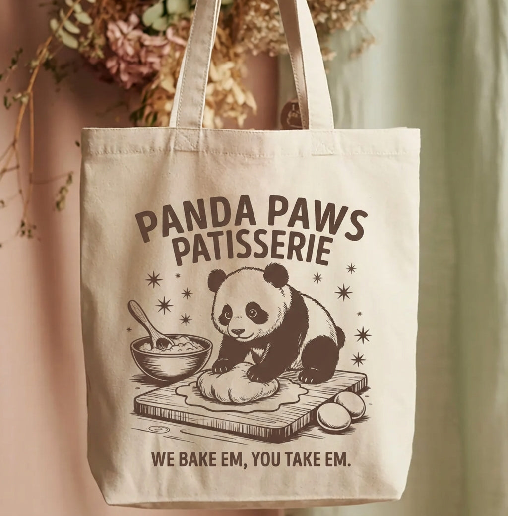 Vintage Panda Charm for Nature Lovers Canvas Tote Bag