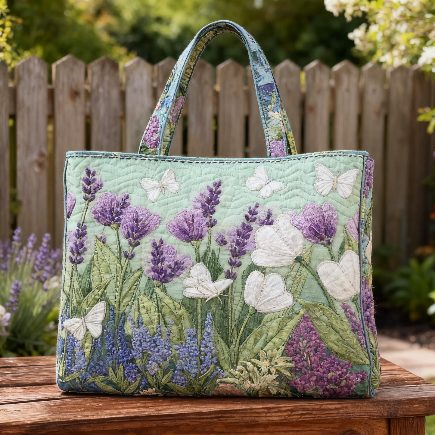 Garden-Inspired Quilted Tote Bag