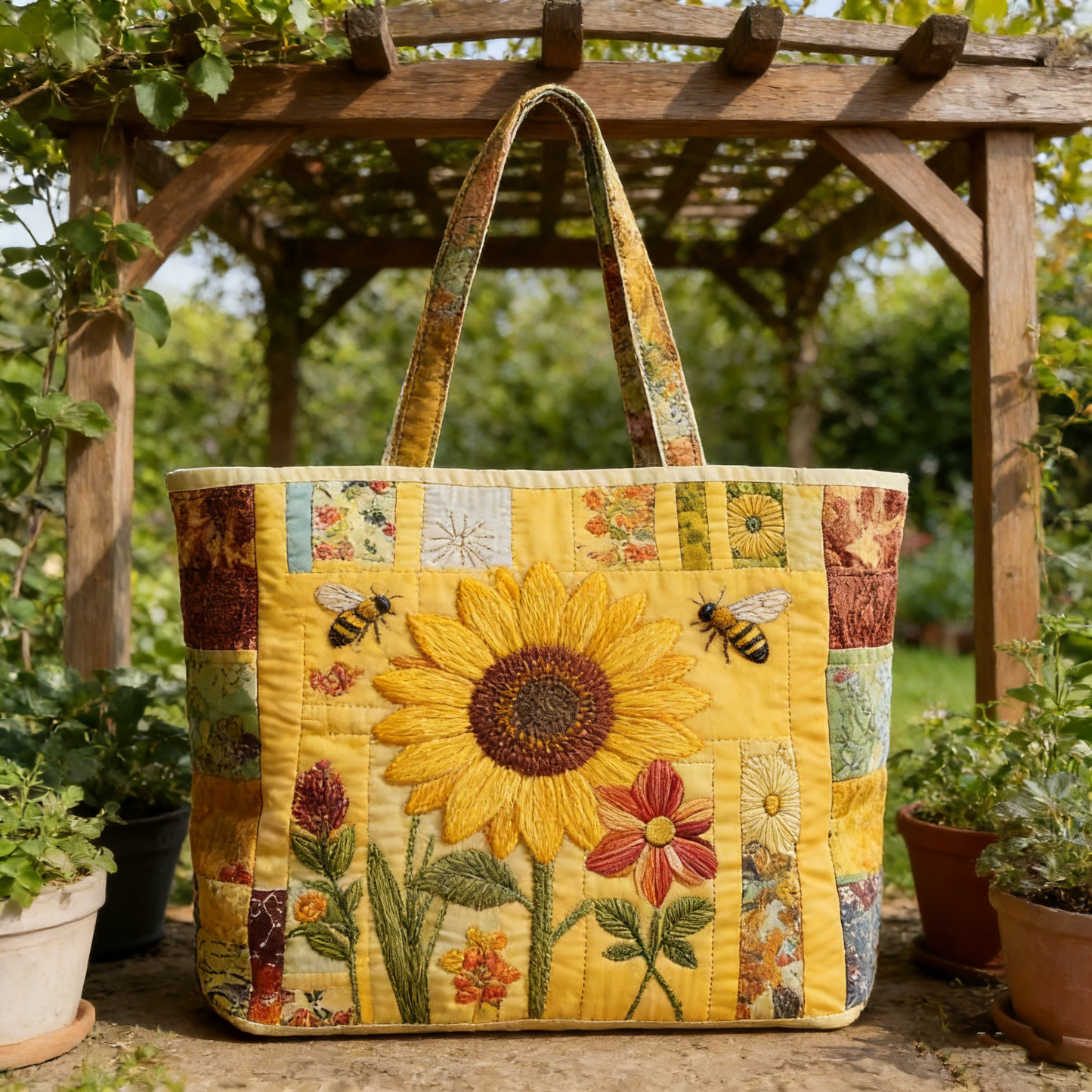 Sunflower & Bee Tote Bag