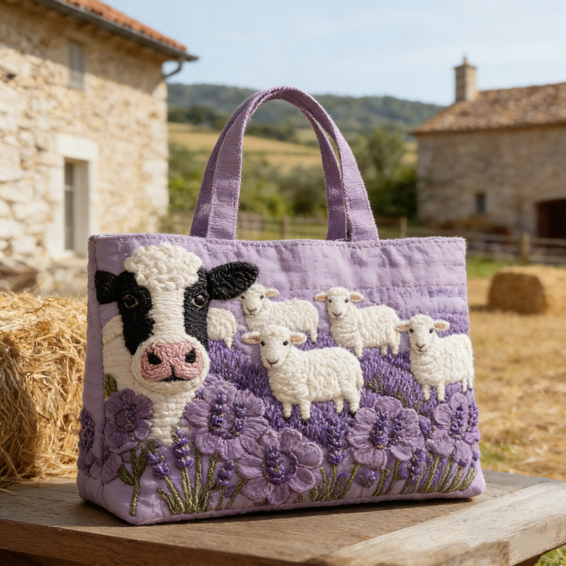 Quilted French Farm Tote Bag