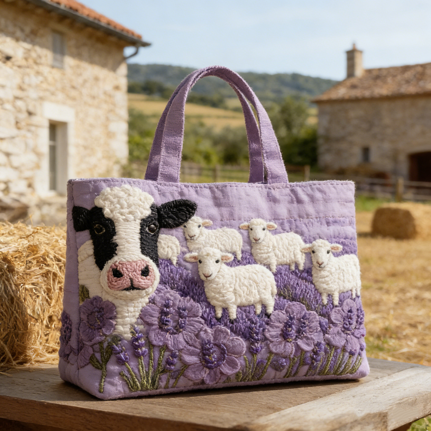 Quilted French Farm Tote Bag Quilted Tote Bag
