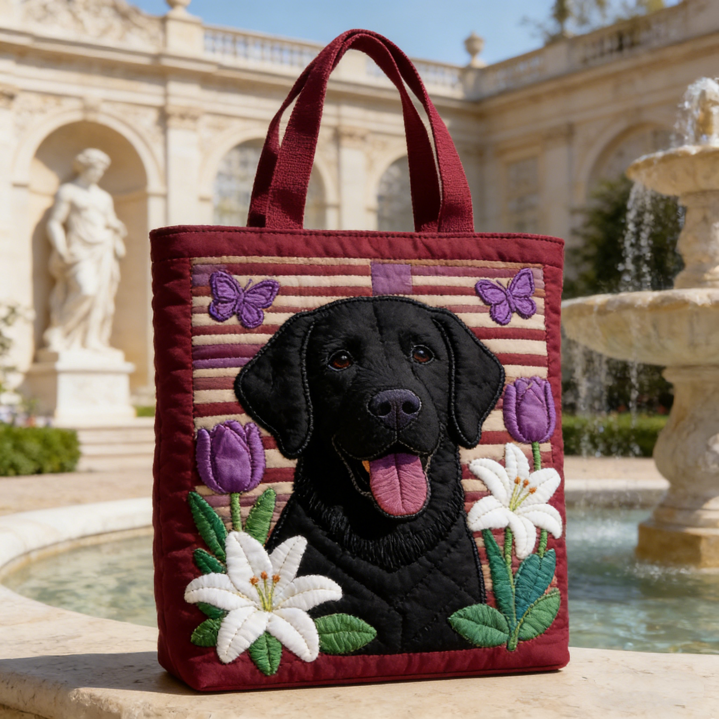 Palace Garden Pet Embroidery Tote Bag