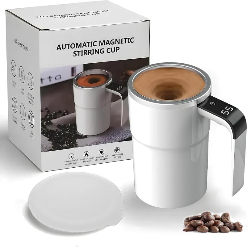 Electric coffee mug with a built-in LCD thermometer, perfect for brewing coffee, milk, cocoa, etc. 1