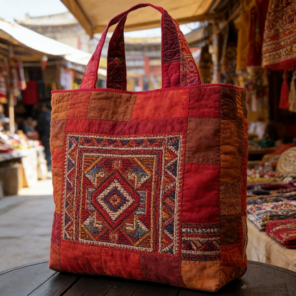 Ethnic Tribal Quilted Tote Bag