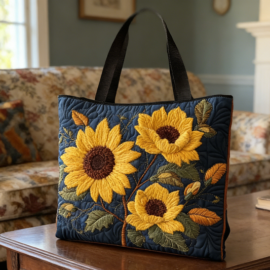 Sunflower Quilted Tote Bag