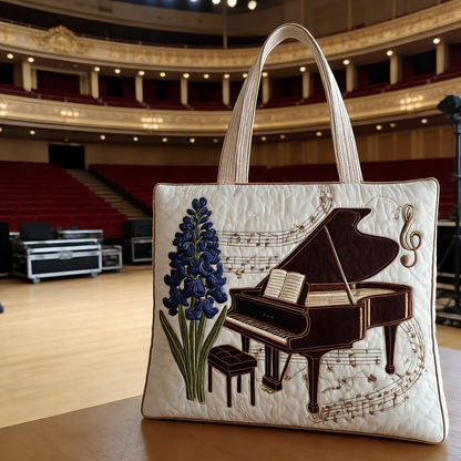 Hyacinth-Piano Quilted Tote Bag