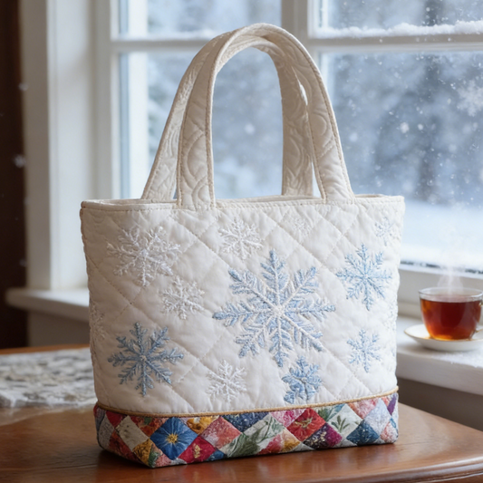 Snowflake Quilted Tote Bag