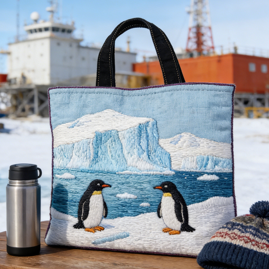 Penguin Iceberg Quilted Tote Bag