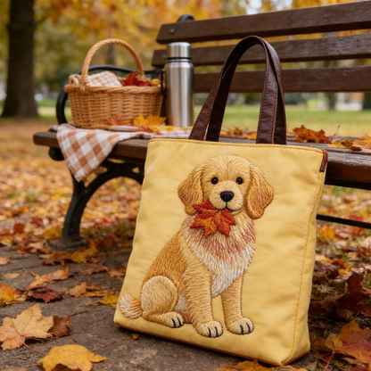 Cozy Puppy Quilted Tote Bag