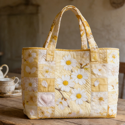 Daisy Quilted Tote Bag