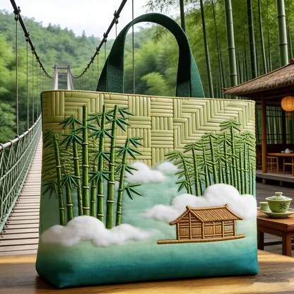 Zen Bamboo Quilted Tote Bag