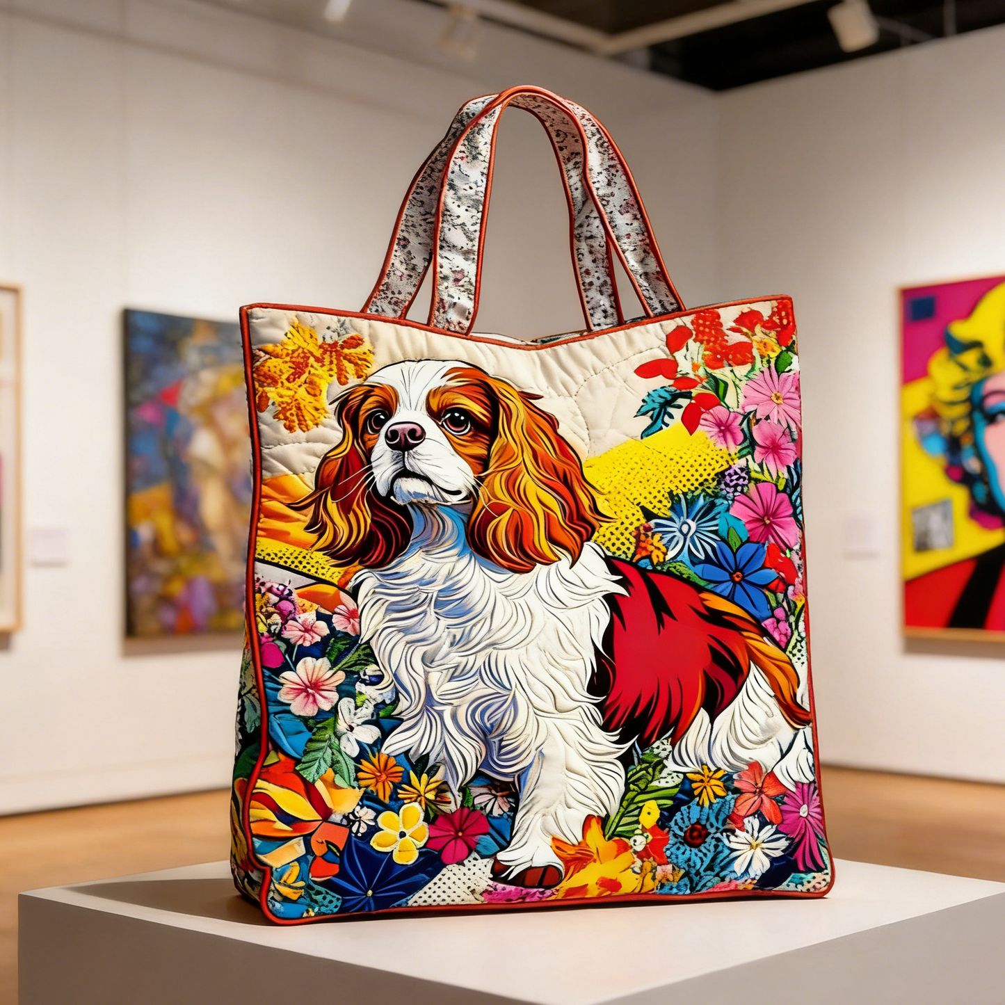 Pop Art Cavalier King gnbx6294 Quilted Tote Bag