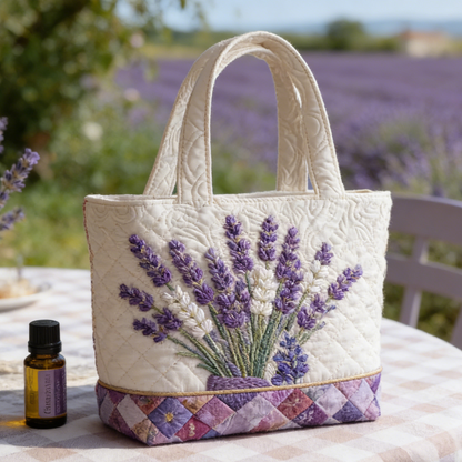 Lavender Quilted Tote Bag