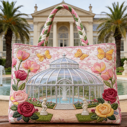 French Garden Glasshouse Canvas Tote Bag