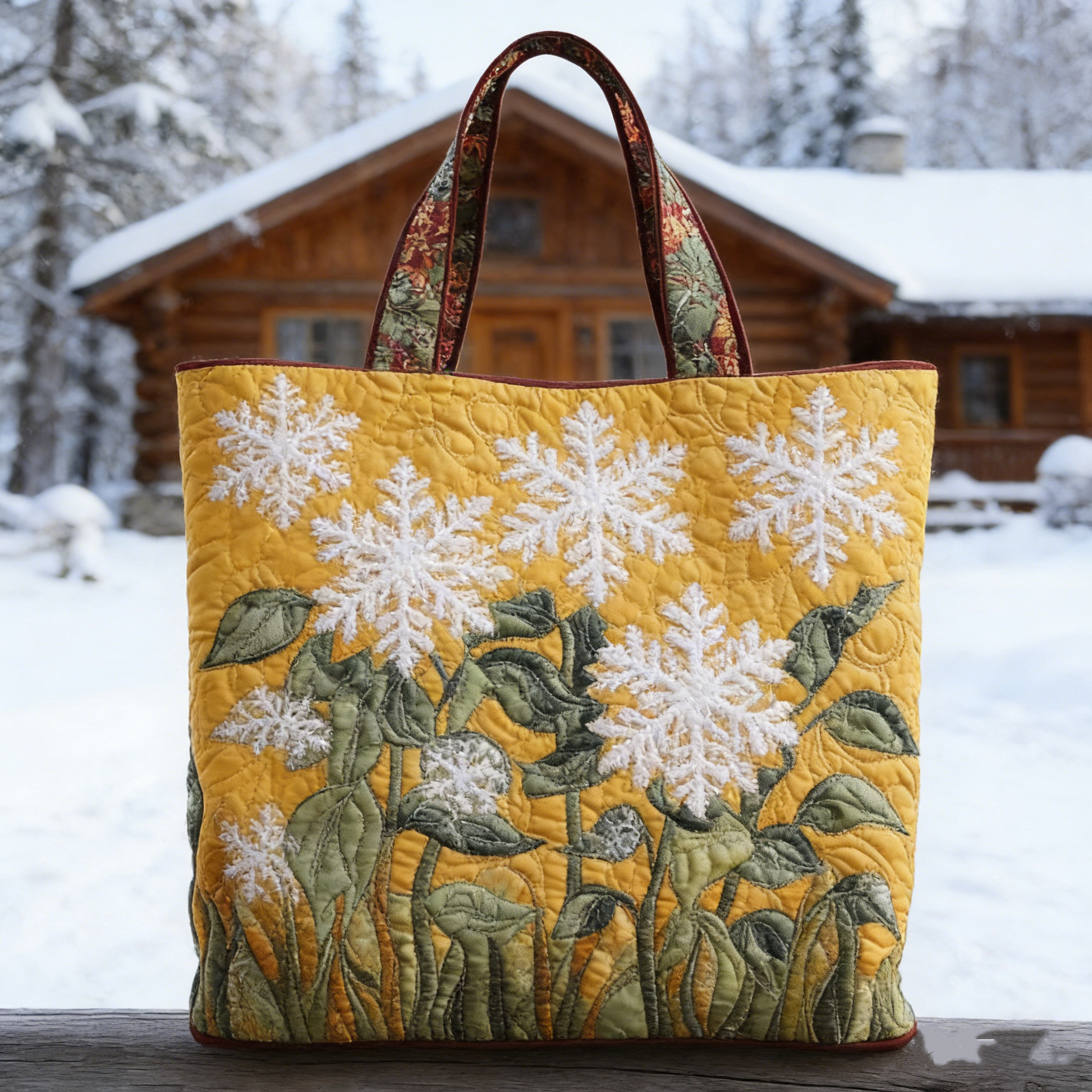 Snowflake Quilted Tote Bag